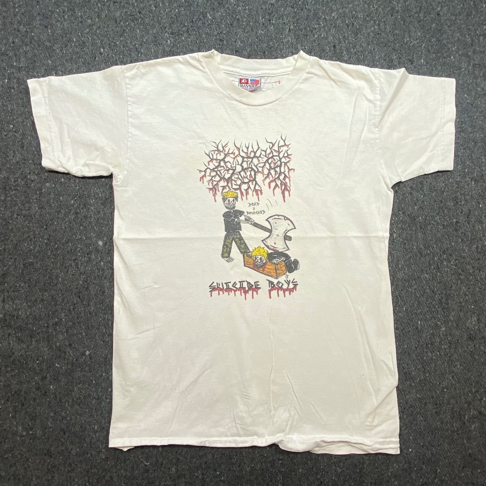 Suicideboys T Shirt Medium M Mens White Dead And Detached Graphic G59 Rap Tee‎
